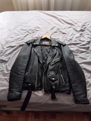 Chaqueta de cuero negra GSX