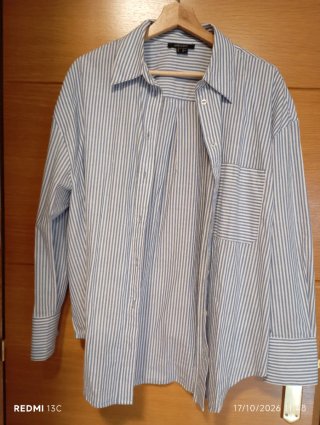Camisa Esmara Rayas Azul y Blanco Talla 44
