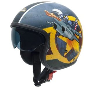 Casco de Moto Jet con Diseño de Avión