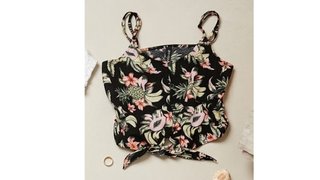 Blusa de Tirantes Estampado Tropical