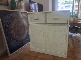 Mueble de Mimbre Blanco