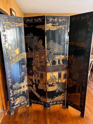 Biombo de madera estilo oriental
