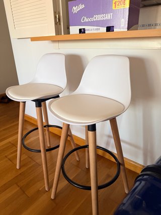 Set de 2 Sillas Altas Blancas