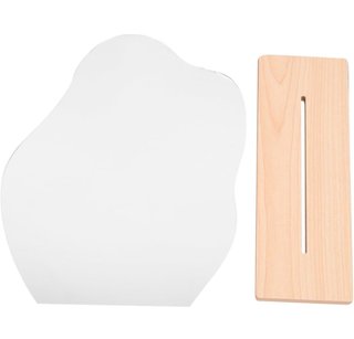 Espejo de Tocador Irregular con Base de Madera