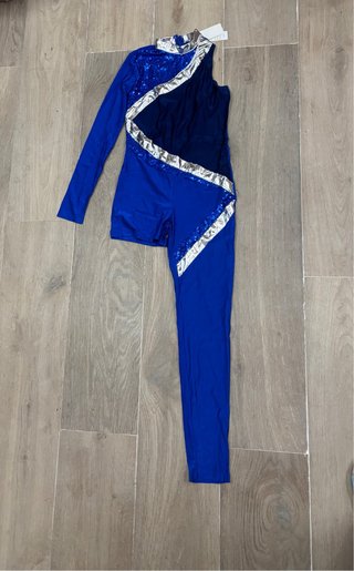 Maillot de Danza Asimétrico Azul Talla 14
