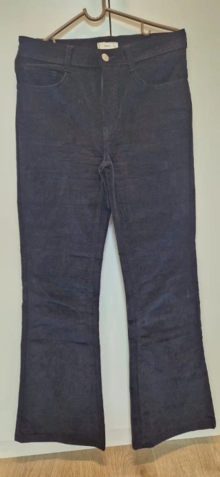 Pantalón de Terciopelo Azul Marino Mango Talla L