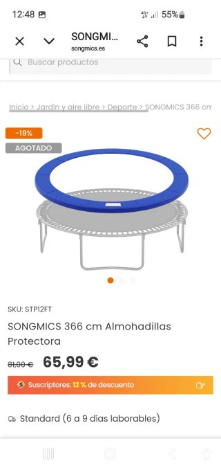 Borde Protector Cama Elástica SONGMICS 366 cm