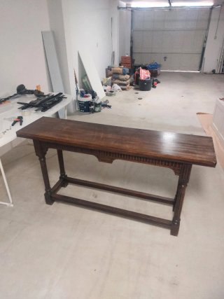 Mesa Plegable de Madera Maciza Antigua