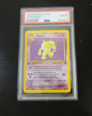 Carta Pokémon Hypno Holo 1ª Edición PSA 8