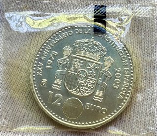 Moneda PLATA 12 Euro 2003 Blister. Constitución