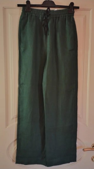 Pantaloni Zara in lino verde oliva