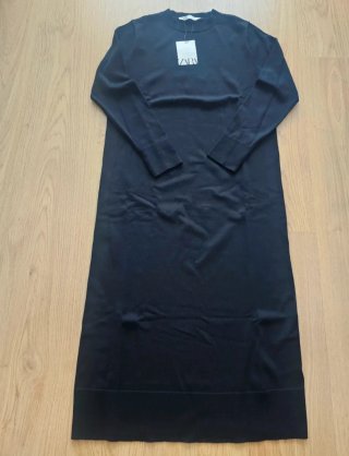 Vestido largo negro Zara Talla S