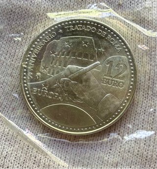 Moneda PLATA 12 Euro 2007 Blister. Tratado de Roma