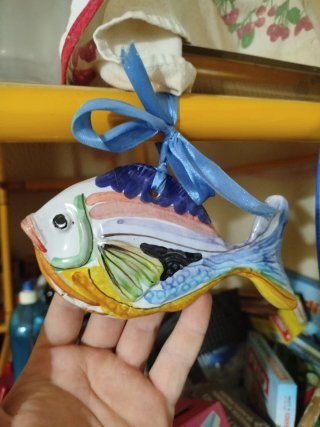 Decorazione Pesce in Ceramica Artigianale