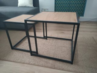 Set di 2 tavoli nido stile industriale