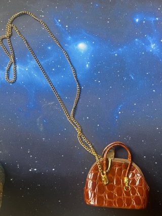 Monedero Bolso de Piel 100% con Cadena. Italiano