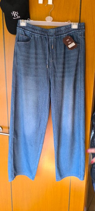 Pantalones Anchos Elásticos Azules