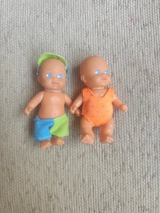 Coppia Mini Bambole Famose Vintage
