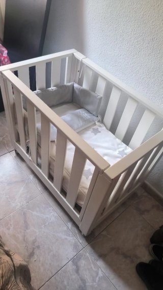 Mini cuna para bebé blanca