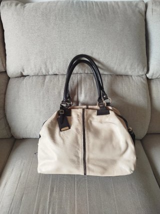 Bolso I.M.7 de Piel Beige y Marrón