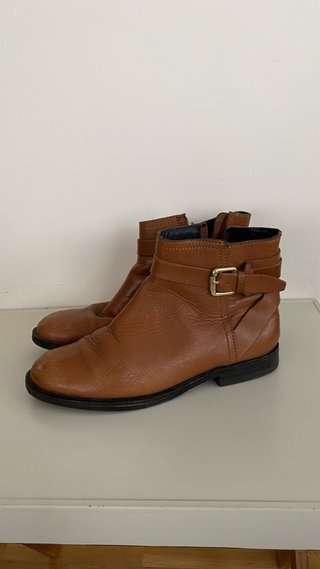 Botines Bajos Marrón Camel Violeta