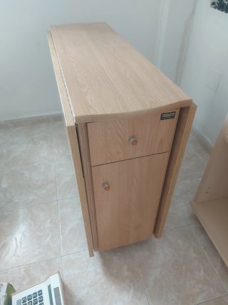 Set mesa y 4 sillas madera plegable