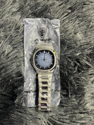 Reloj Poedagar Hombre Plateado y Azul