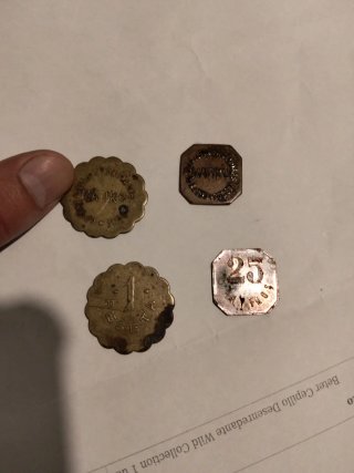 4 Fichas Monedas Guerra Civil Bilbao matiko 1937