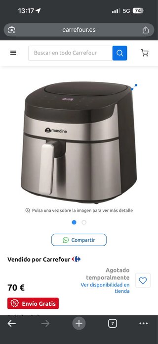 Freidora de aire 8litros