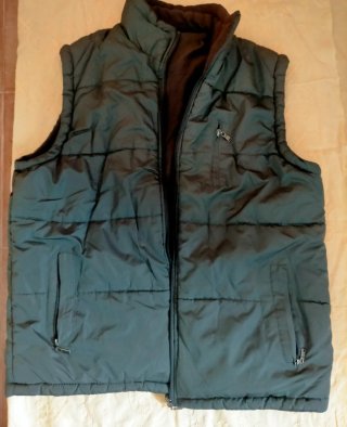 Chaleco acolchado verde talla XL Reversible