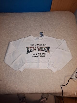 Sudadera Cropped Blanca