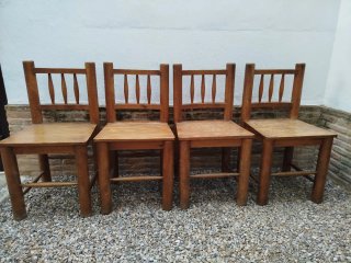Set de 4 sillas mexicanas de madera