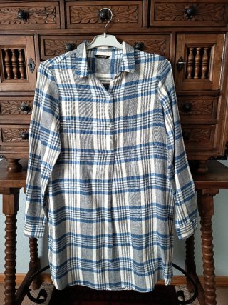 Vestido Massimo Dutti Cuadros Azul y Gris XS