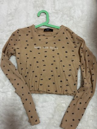 Camiseta manga larga Bershka beige