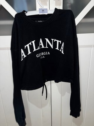 Sudadera Negra Bershka Atlanta Talla M