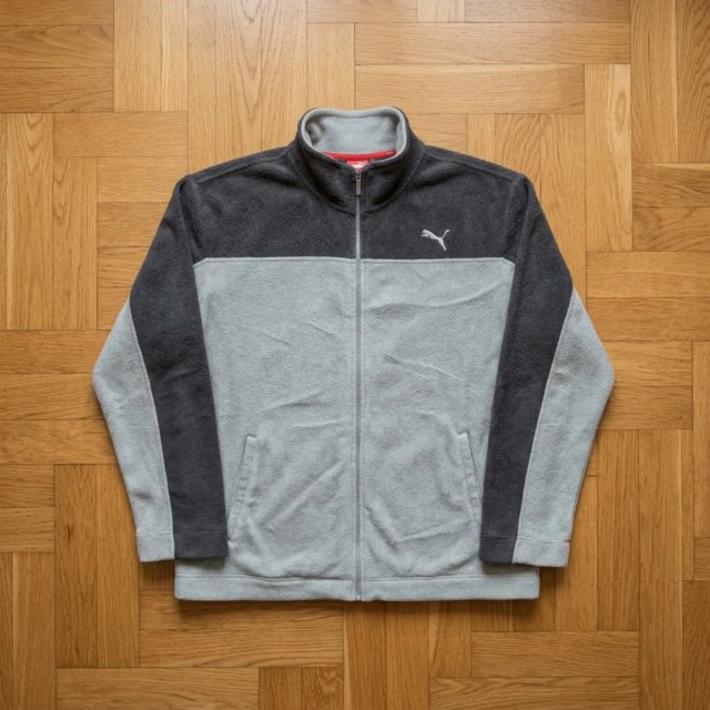 Sudadera Polar Puma Gris y Negra Talla M