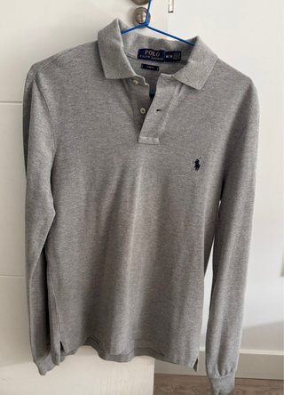 Polo manga larga Ralph Lauren gris