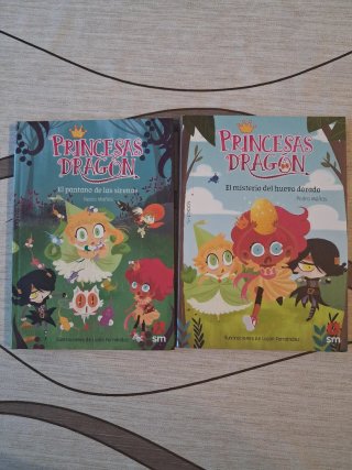 2 libros princesas dragón