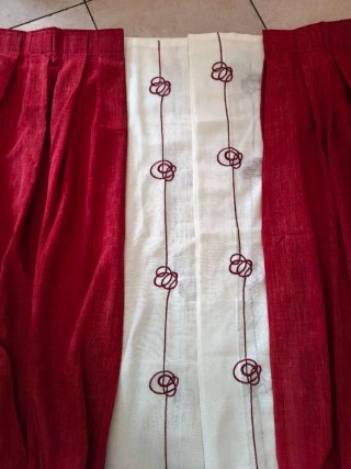Conjunto de Cortinas Rojo y Blanco