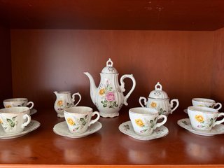 Juego de Café Japonés Vintage Porcelana Floral