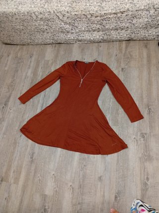 Vestido marron de Manga Larga