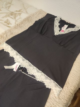 Pijama Freya Negro con Encaje