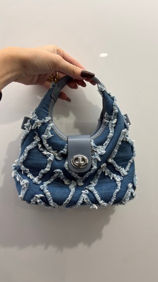 Borsa a mano piccola in denim stile Y2K