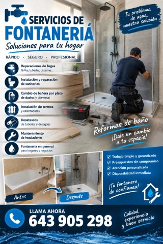 Servicios de Fontanería y Reformas de Baño