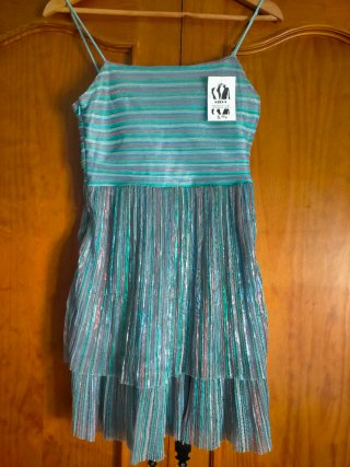 Vestido de Brillo Turquesa Talla S