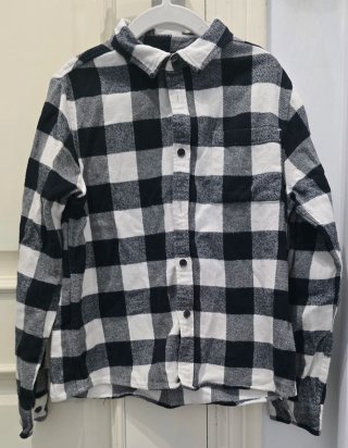 Camisa de Cuadros Blanco y Negro