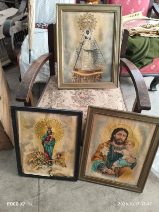 Set de 3 Cuadros Religiosos Antiguos