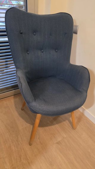 Sillón Orejero Gris Azulado