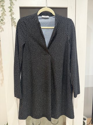 Vestido Mango Negro con Lunares Talla S