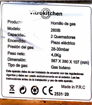 Cocina Portátil Vitrokitchen 260IB